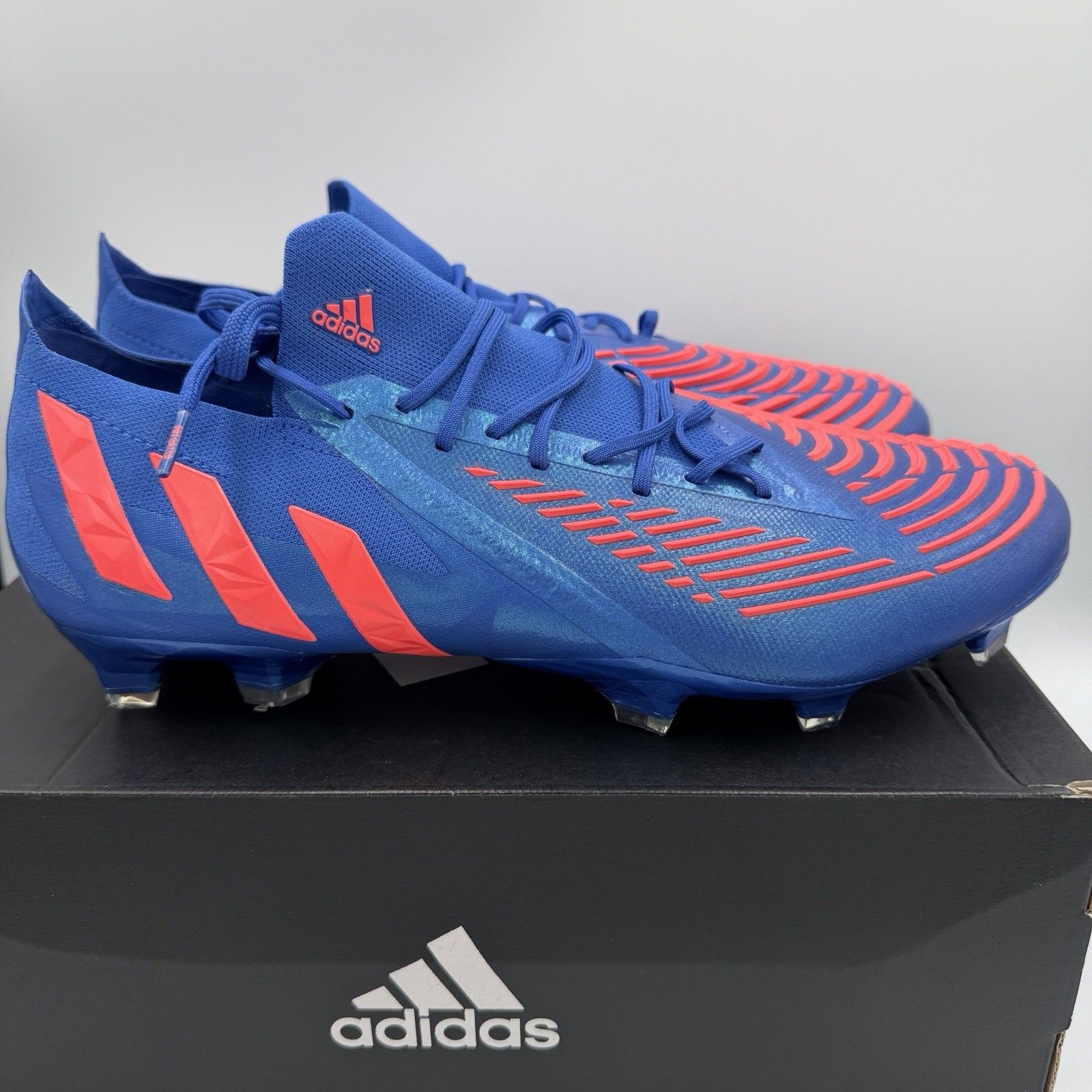 Adidas Predator Edge.1 Low Fg H02954 Blue Red Mens Soccer Cleats Men's Size 12